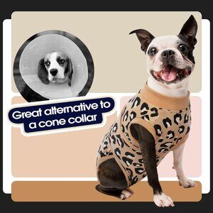FUAMEY Recovery Suit for Dogs After Surgery Onesie Brown Leopard L